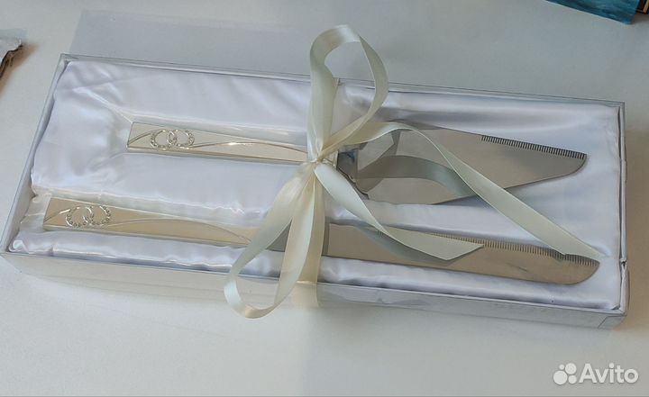 Набор для свадебного торта: лопатка, нож