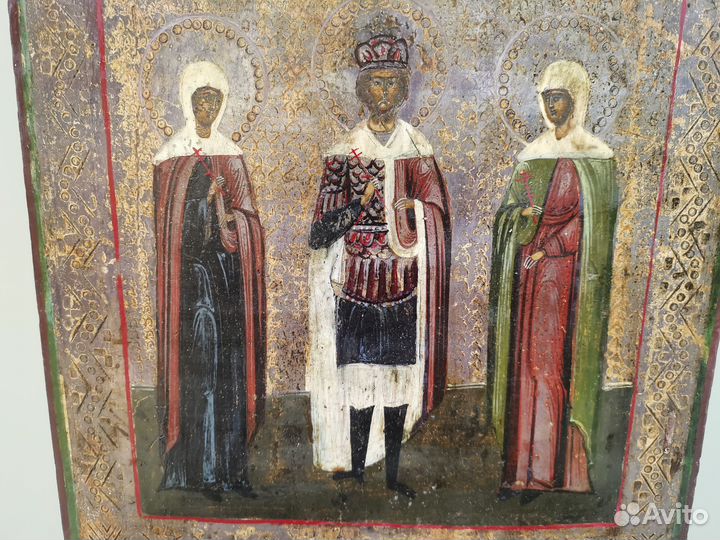 Икона Александр Невский Св. Лариса Татьяна 19 век