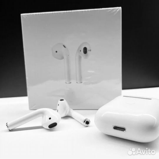 Airpods 2 lux / гарантия + чехол