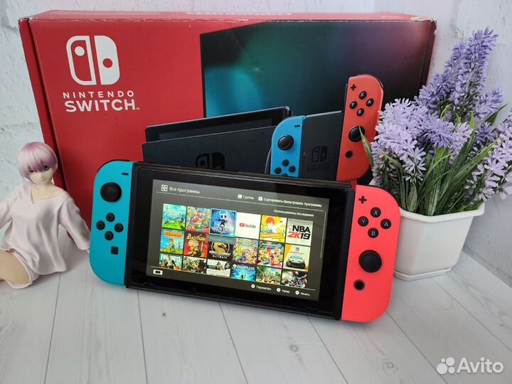 Nintendo Switch rev.2 32 гб + Micro CD 128 gb