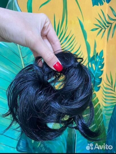 Хвост волосы на резинке, шиньоны на резинке