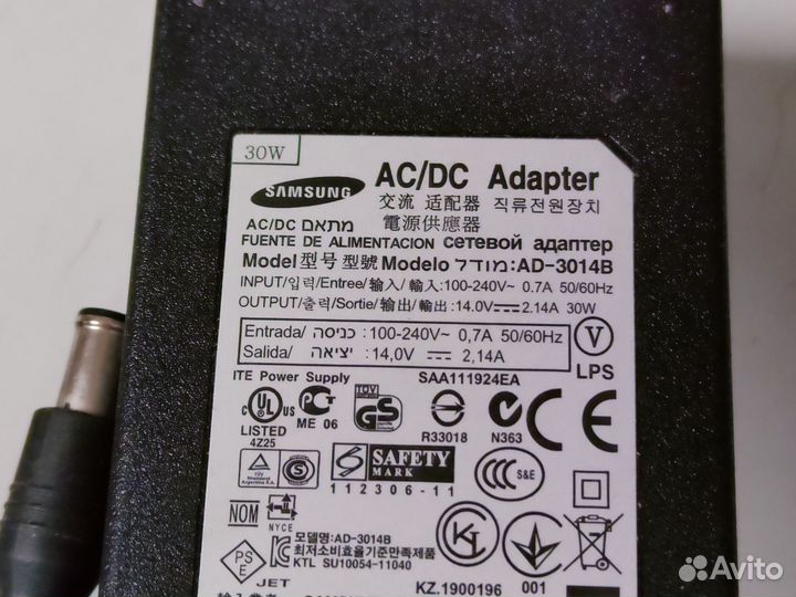 Бп для монитора Samsung AD3014-B 14V 2.14A