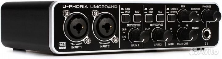 Звуковой интерфейс Behringer U-phoria UMC204HD