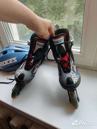 Роликовые коньки детские roces (защита+шлем)