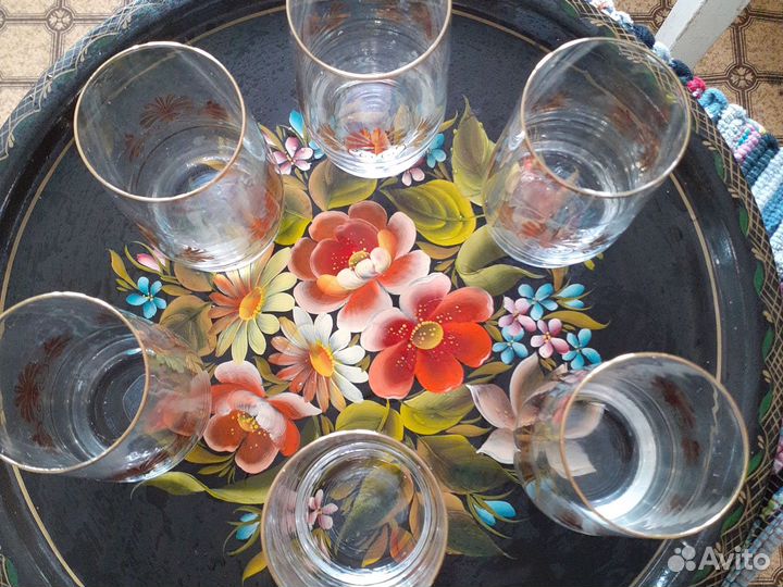 Стаканы из Богемского стекла в хорошем состоянии