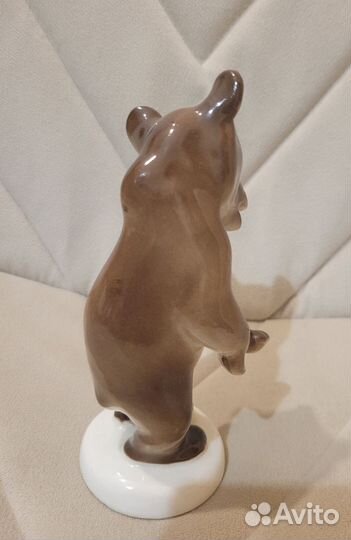 Статуэтка «Медвежонок бурый стоящий», лфз, фарфор