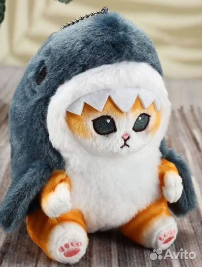 Мягкая игрушка кот акула брелок