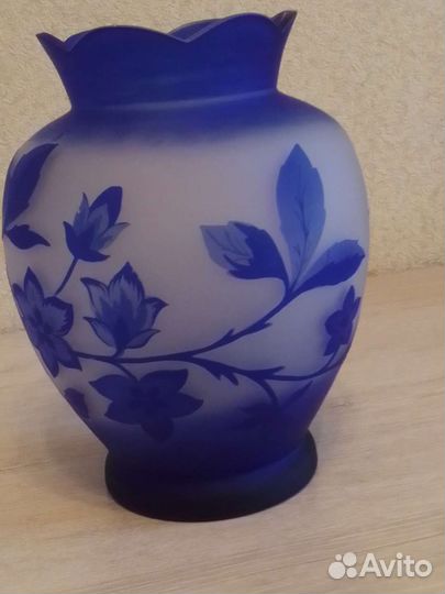 Ваза синее стекло СССР