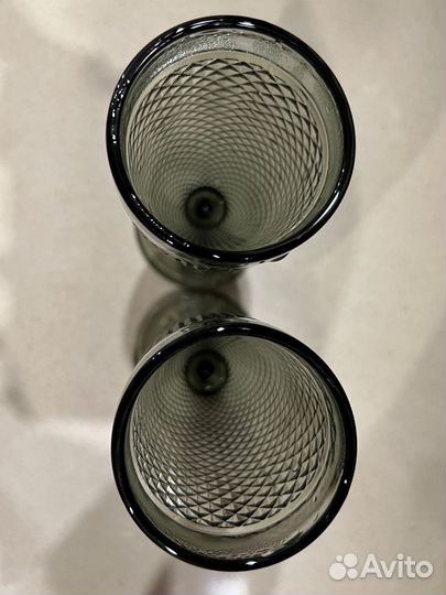 Бокалы для шампанского зеленые серые 2 шт