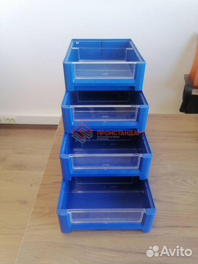 Пластиковые ящики для стеллажей