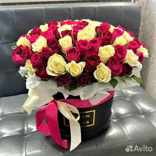 Цветы розы и букеты с доставкой 24. Коробка №64