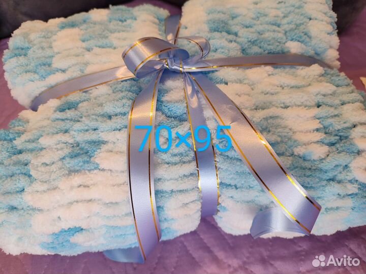 Плюшевый плед ручной работы