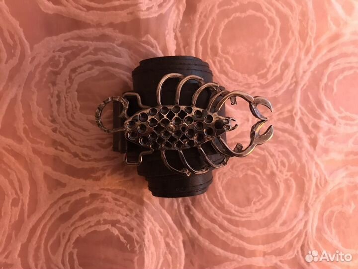 Ремень женский со скорпионом, натуральная кожа