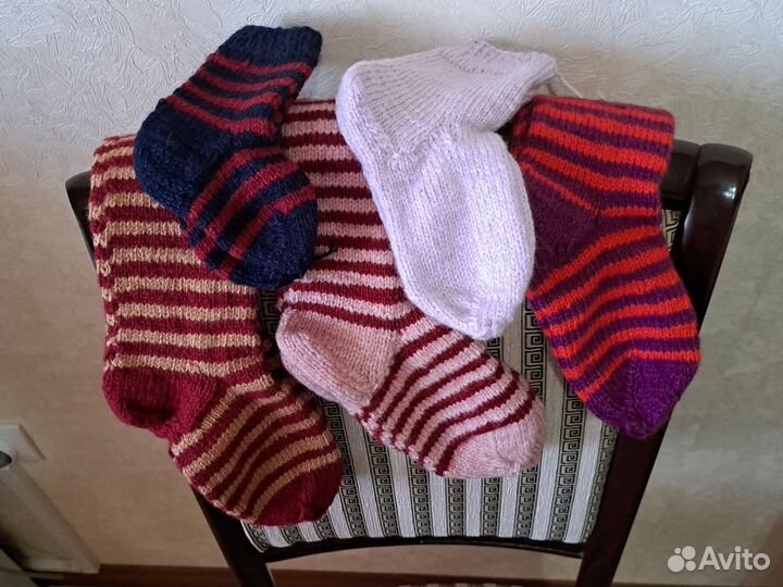 Носки ручной вязки шерстяные