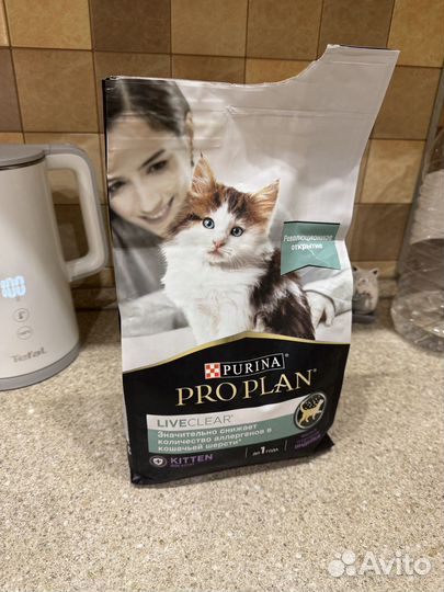 Корм для котят purina pro plan live clear