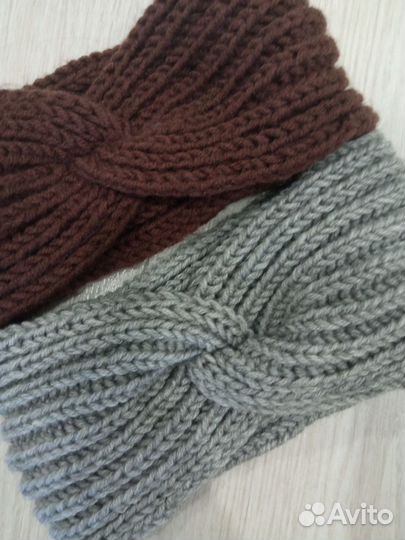 Повязка на голову вязаная