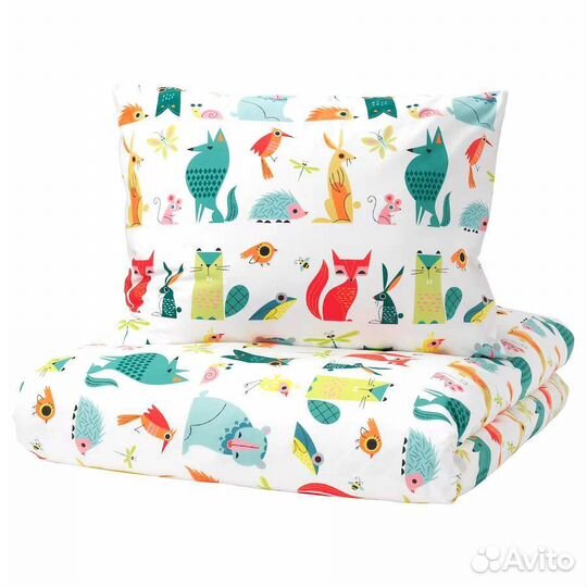 Детское постельное белье IKEA зверята