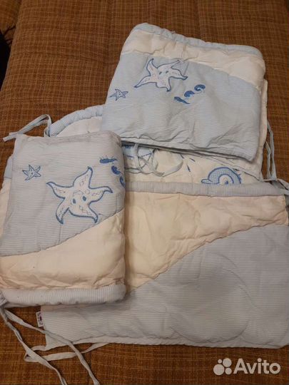 Бортики в кроватку + пододеяльник