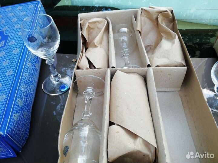 Фужеры новые Гусь Хрустальный стекло