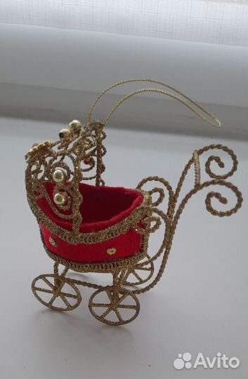 Елочная игрушка коляска