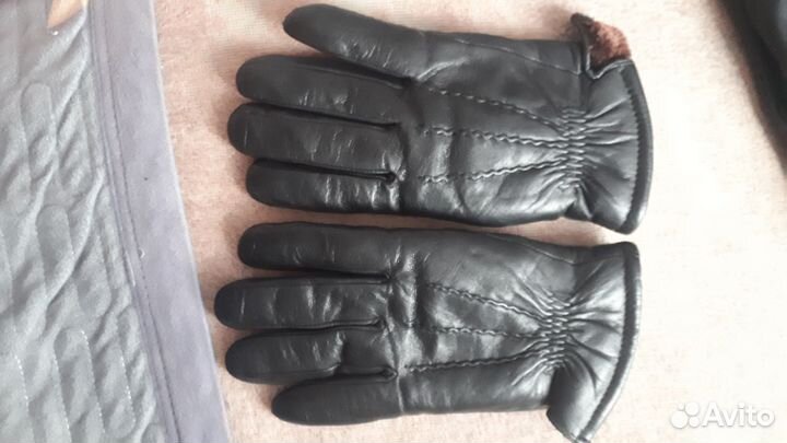 Перчатки кожаные зимние мужские