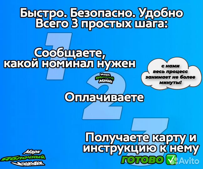 Карта пополнения Apple ID/ iTunes/ App Store