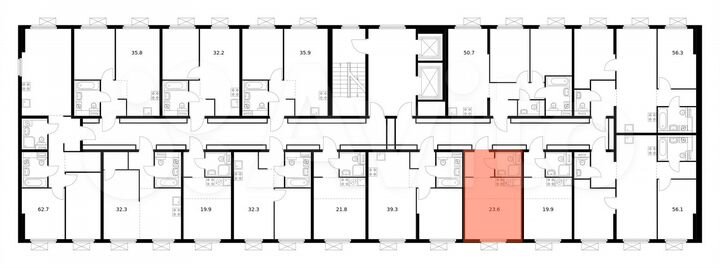 Квартира-студия, 23,6 м², 14/16 эт.