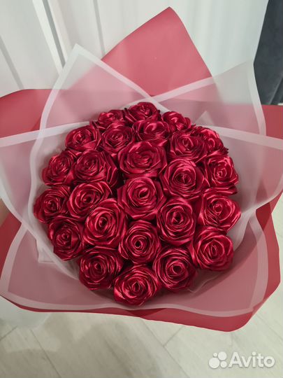 Букеты из атласных лент