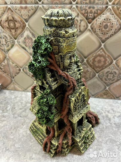 Грот для аквариума Затонувший храм Майя новый