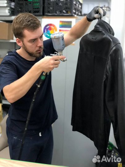 Покраска и реставрация кожаной куртки