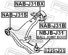 Сайлентблок задний передн рычага NAB-J31BX NAB