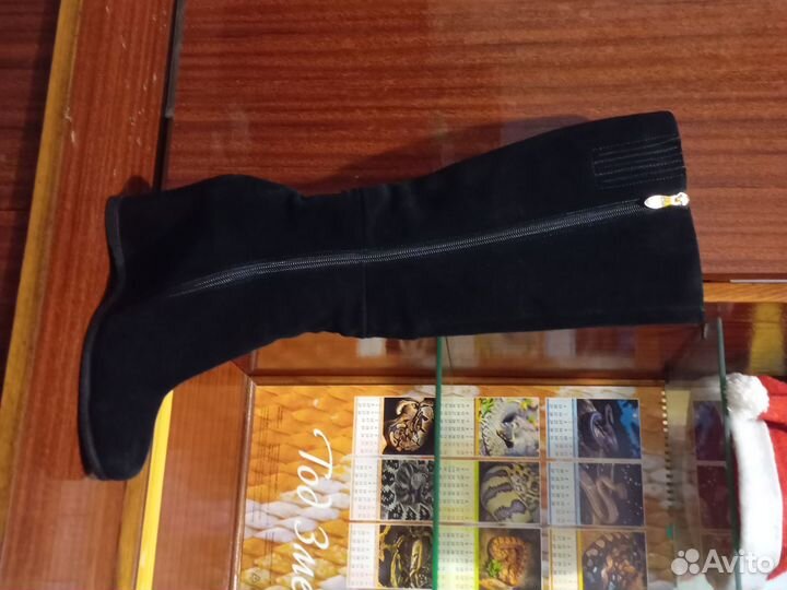 Сапоги зимние женские 40 размер замшевые б/у