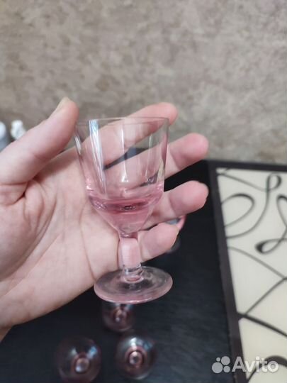 Рюмки розовое стекло СССР