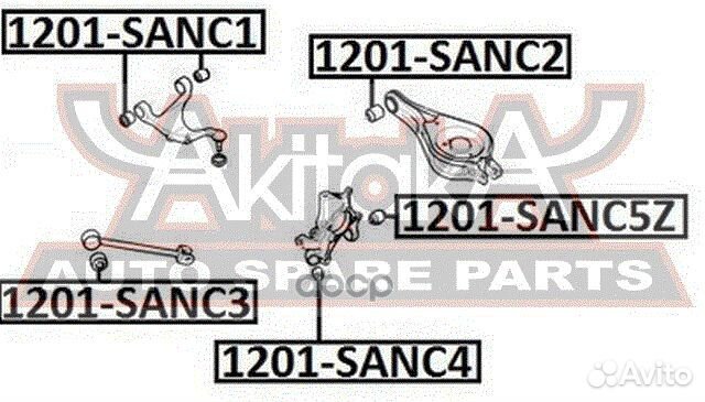 1201-sanc4 asva сайлентблок задней цапфы передний