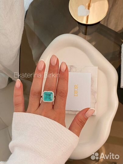 Кольцо бирюзовый камень цвет серебро
