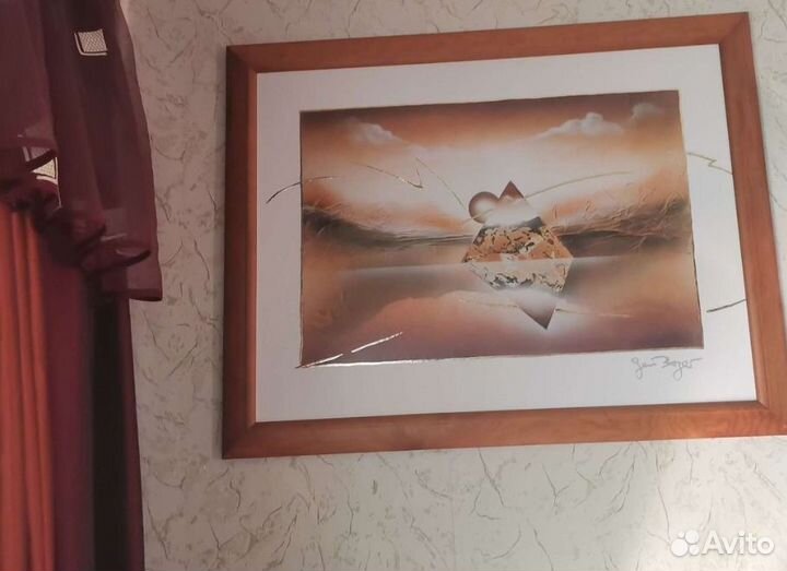 Постер картина) в рыжей рамке