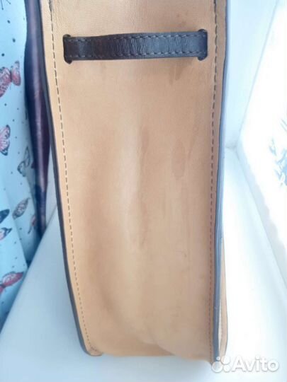 Сумка натуральная кожа бежевая