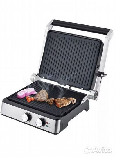 Электрогриль вафельница 2в1 новая