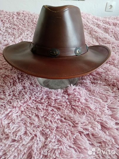 Шляпа мужская кожаная