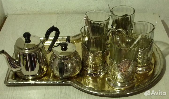 Самовар на дровах 7 литров СССР + чайный комплект