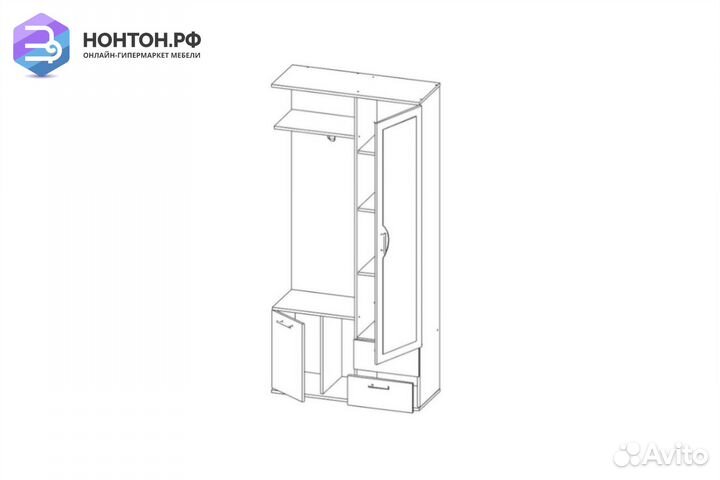 Прихожая Кармен-1 ясень шимо темный / ясень шимо с