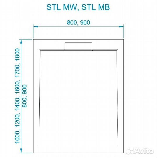 Душевой поддон RGW STL MB чёрный мрамор 80*100*3,5