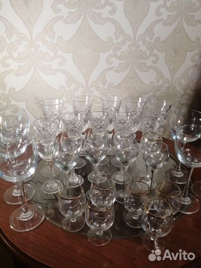 Рюмки, стаканы хрусталь и стекло