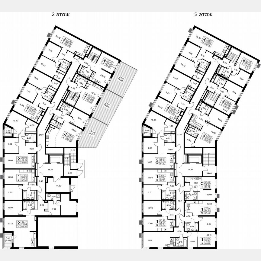 2-к. квартира, 78,3 м², 2/9 эт.