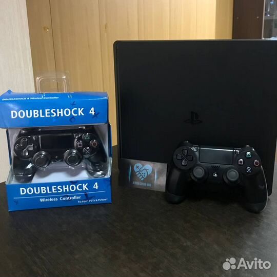 2 джойстика + PlayStation 4 Slim 1000 Gb PS4 PS
