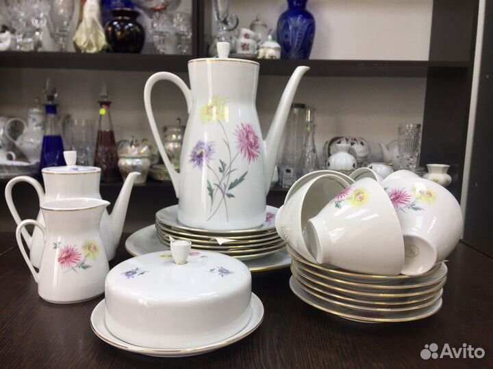 Винтаж: Чайно-кофейный сервиз ГДР ‘ Астры’