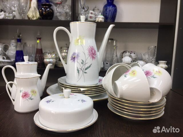 Винтаж: Чайно-кофейный сервиз ГДР ‘ Астры’