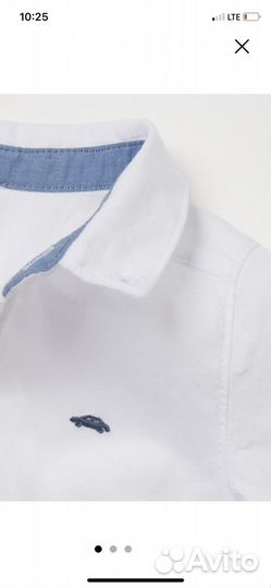 Хлопковая белая рубашка для мальчика