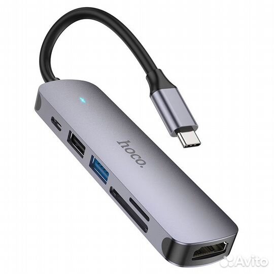 Адаптер USB type-C HUB с кард-ридером и hdmi