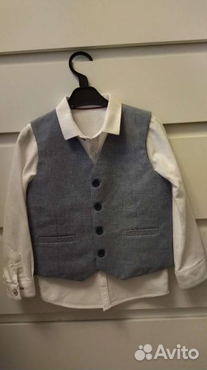 Рубашка Mothercare р. 116 с жилетом и бабочкой